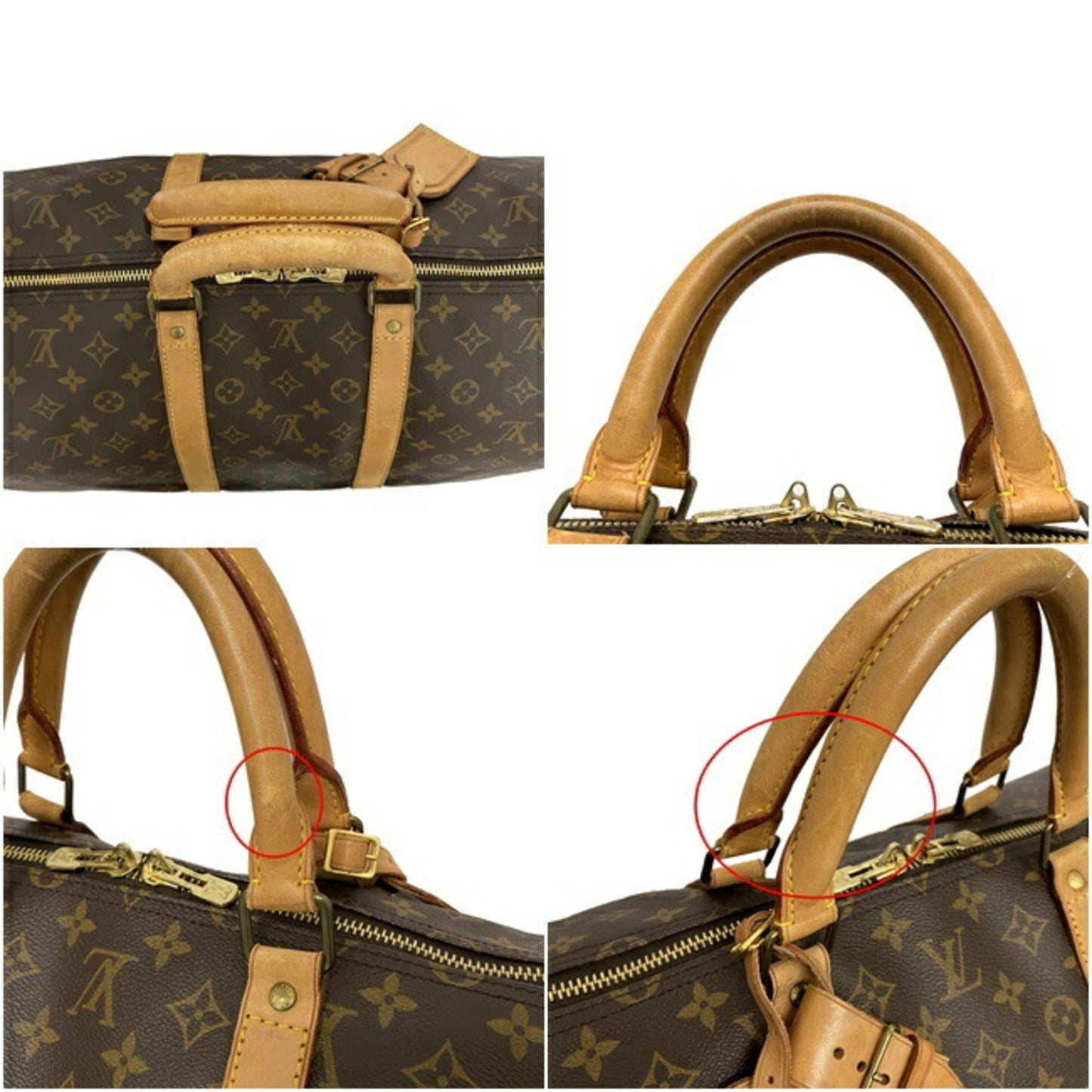 Louis Vuitton Boston Bag Keepol 55 Brown Beige Monogram Nume LOUIS VUITTON Handbag Unisex Louis Vuitton