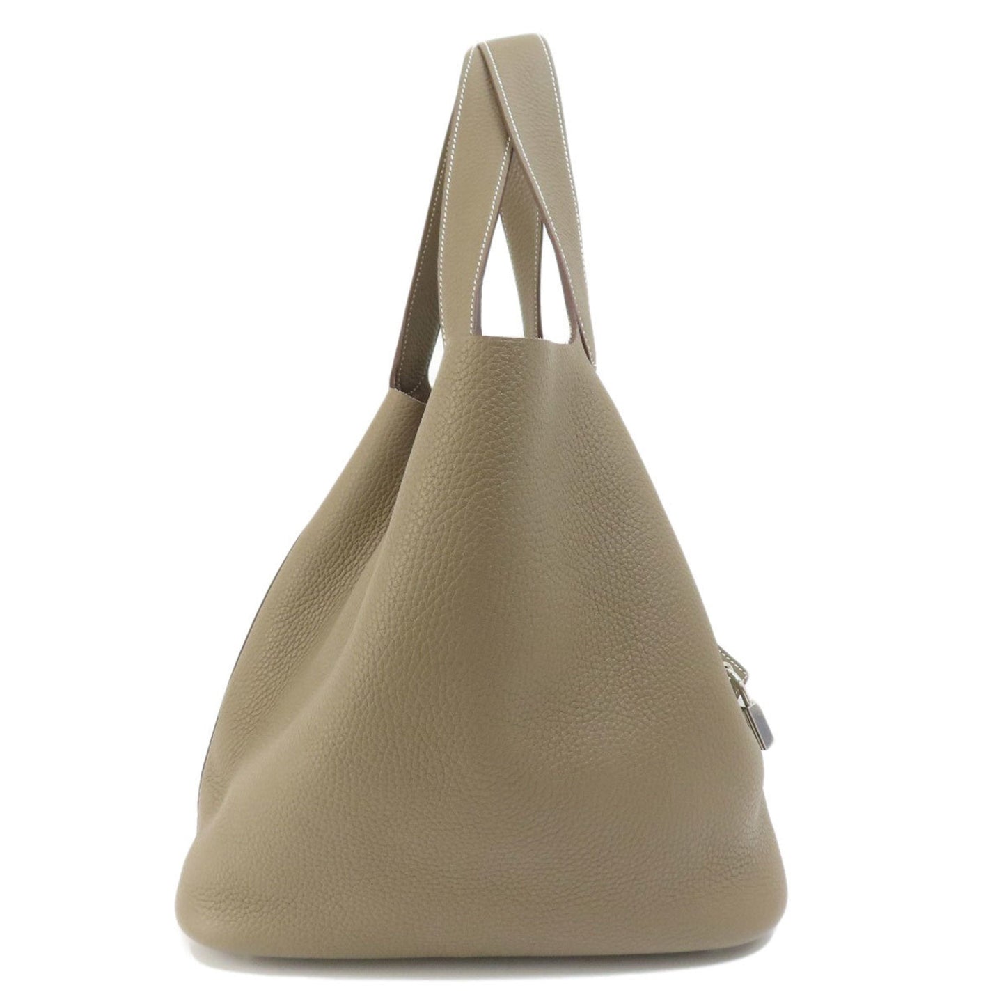 Hermes Etoupe Gray Taurillon Clemence Leather Handbag ( )