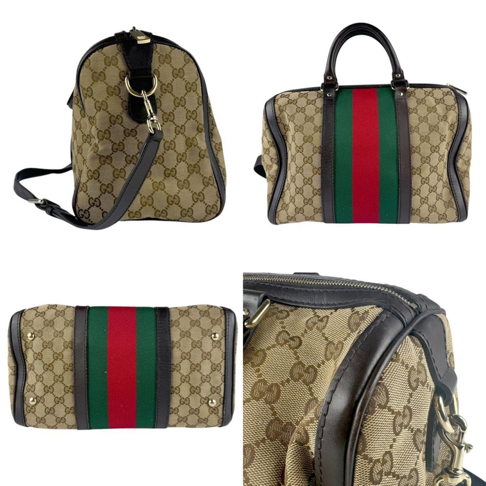 Gucci Leather Canvas Shoulder Bag