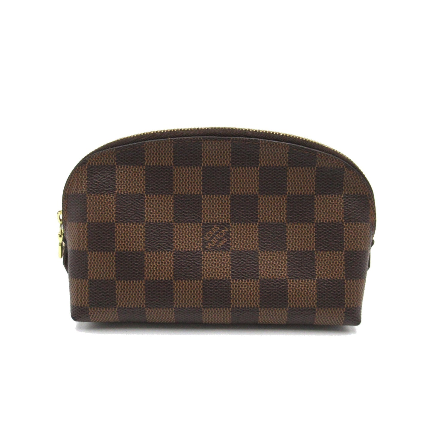 LOUIS VUITTON Pochette Cosmetic PM Brown Damier PVC coated canvas Clutch