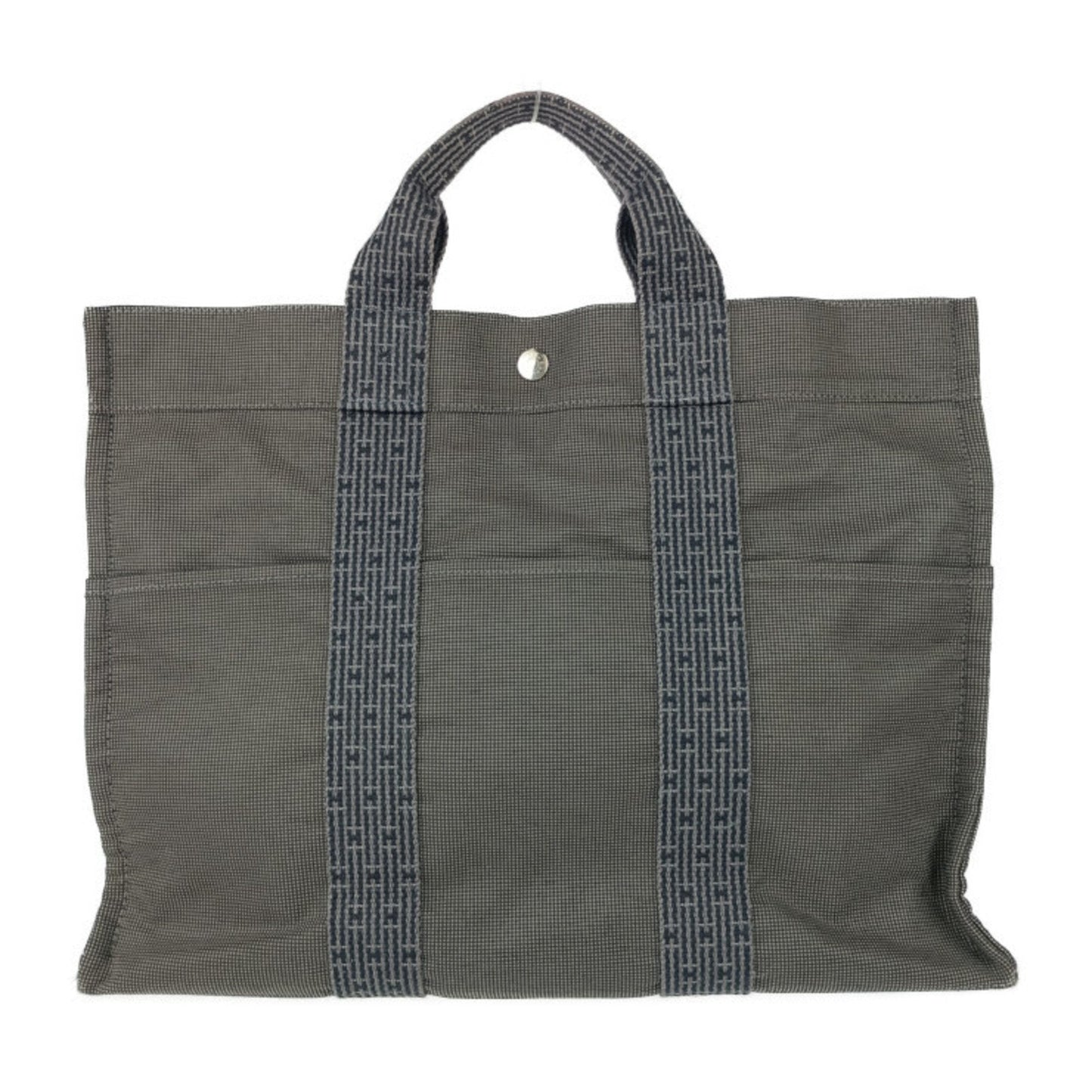 Hermes Gray Canvas Handbag Tote Bag ( )