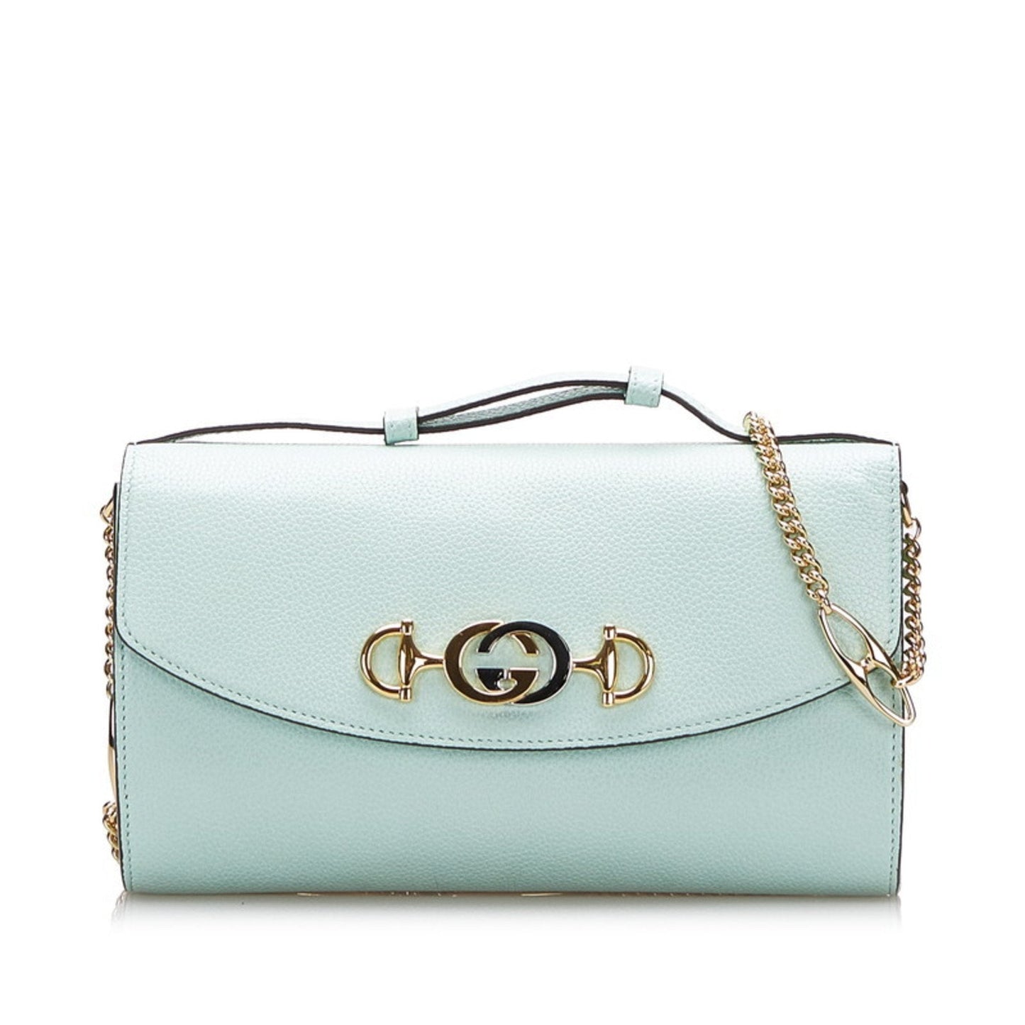 Gucci Green Leather Chain Shoulder Bag