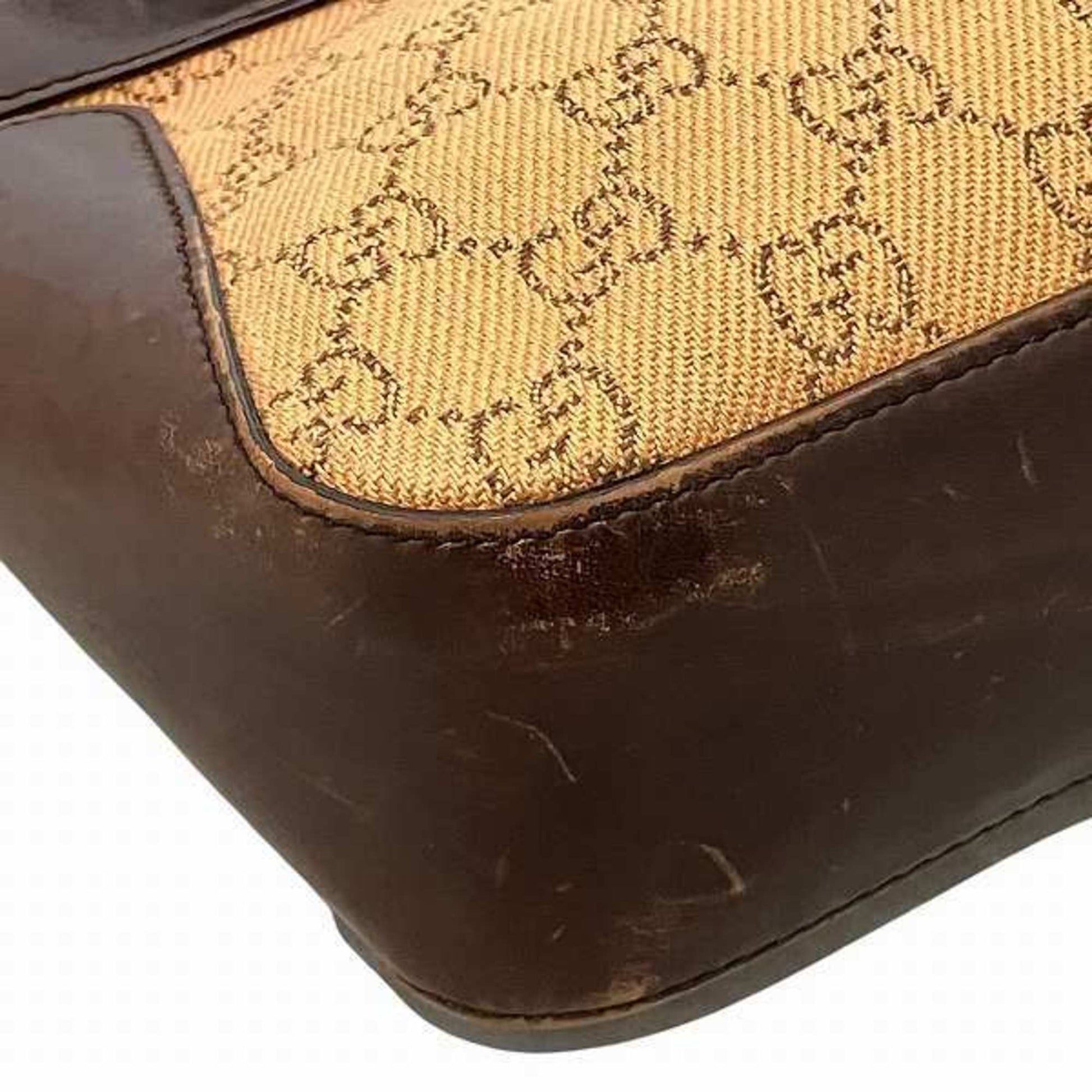 Gucci Leather Canvas Handbag