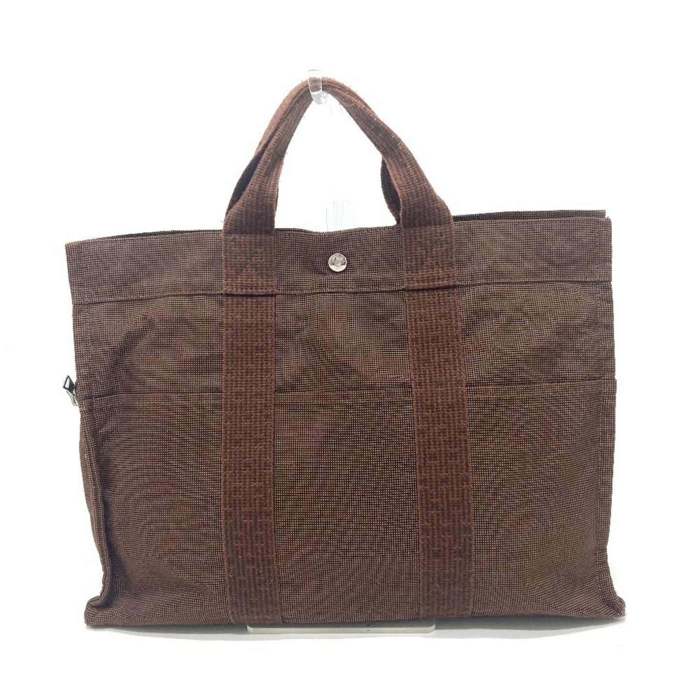 Hermes Brown Canvas Handbag Tote Bag ( )