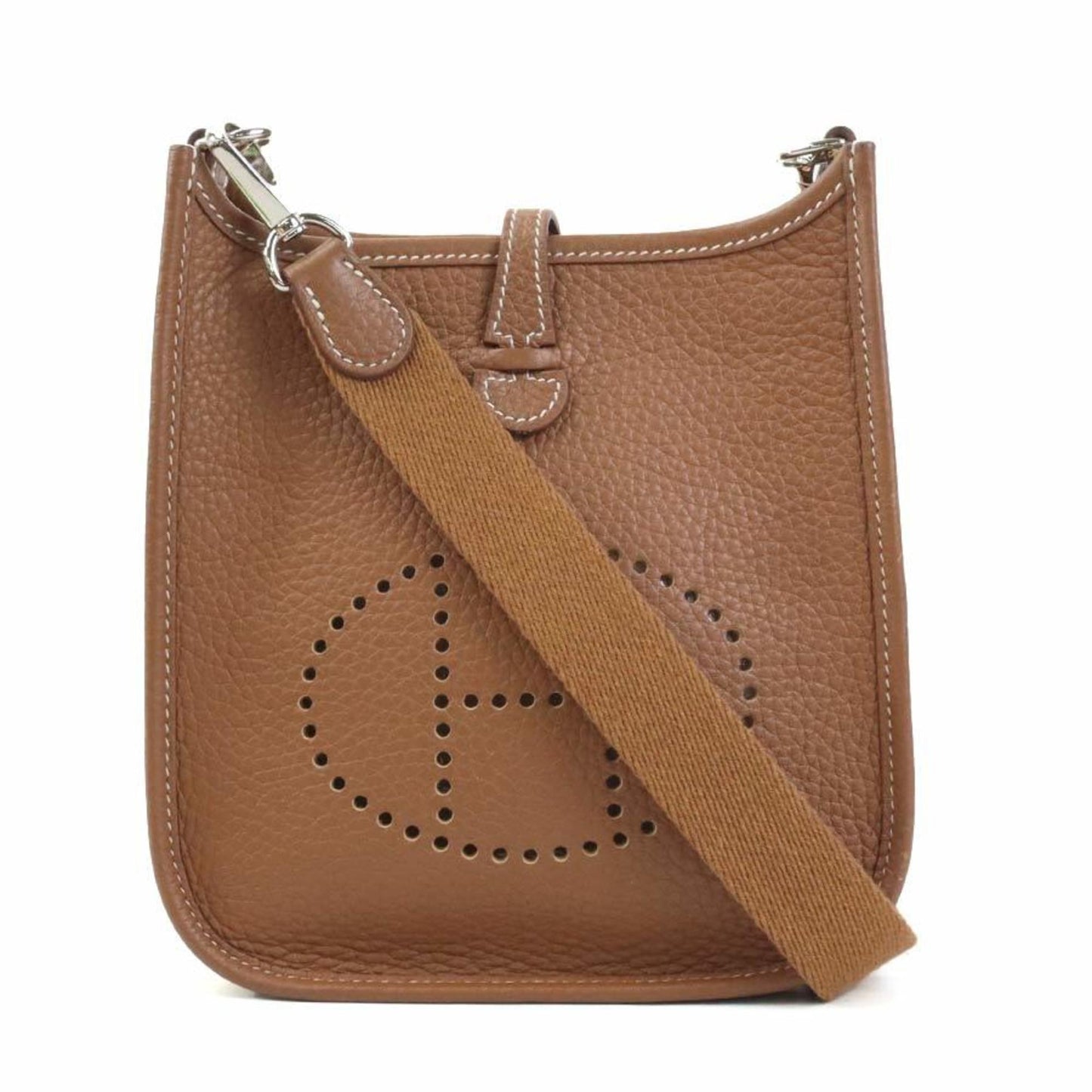 Hermes Gold Taurillon Clemence Leather Shoulder Bag ( )