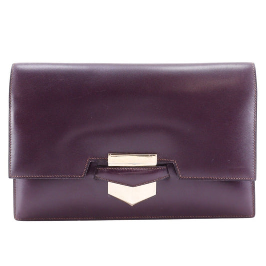 Hermes Bordeaux Box Calf Leather Clutch Bag ( )