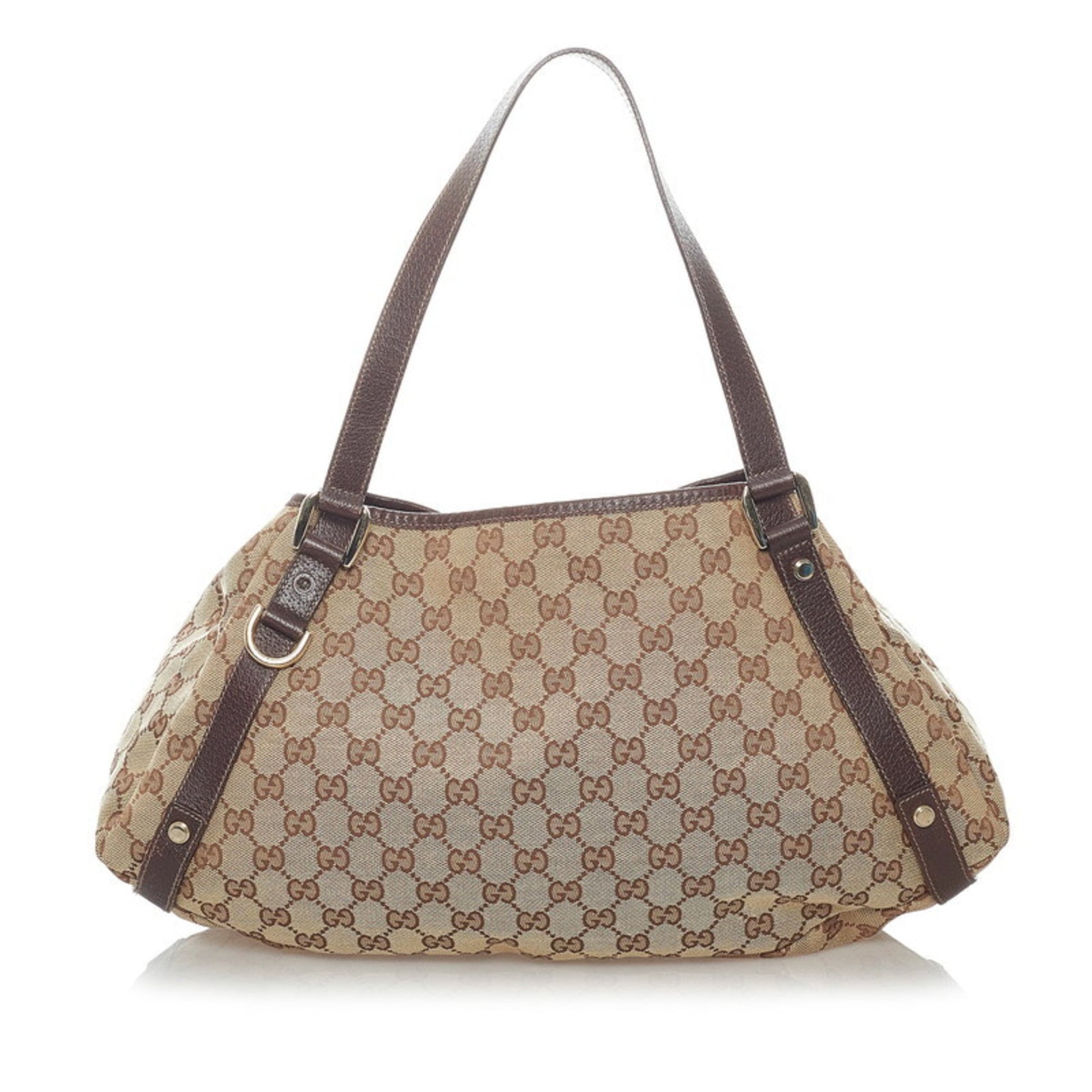 Gucci Beige Leather Canvas Handbag Style 5