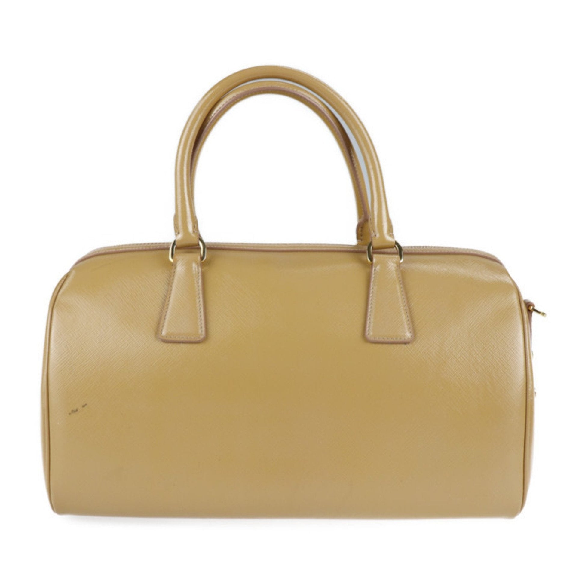 Prada handBag patent leather CAMMEO beige 2WAY shoulder Bag mini Boston