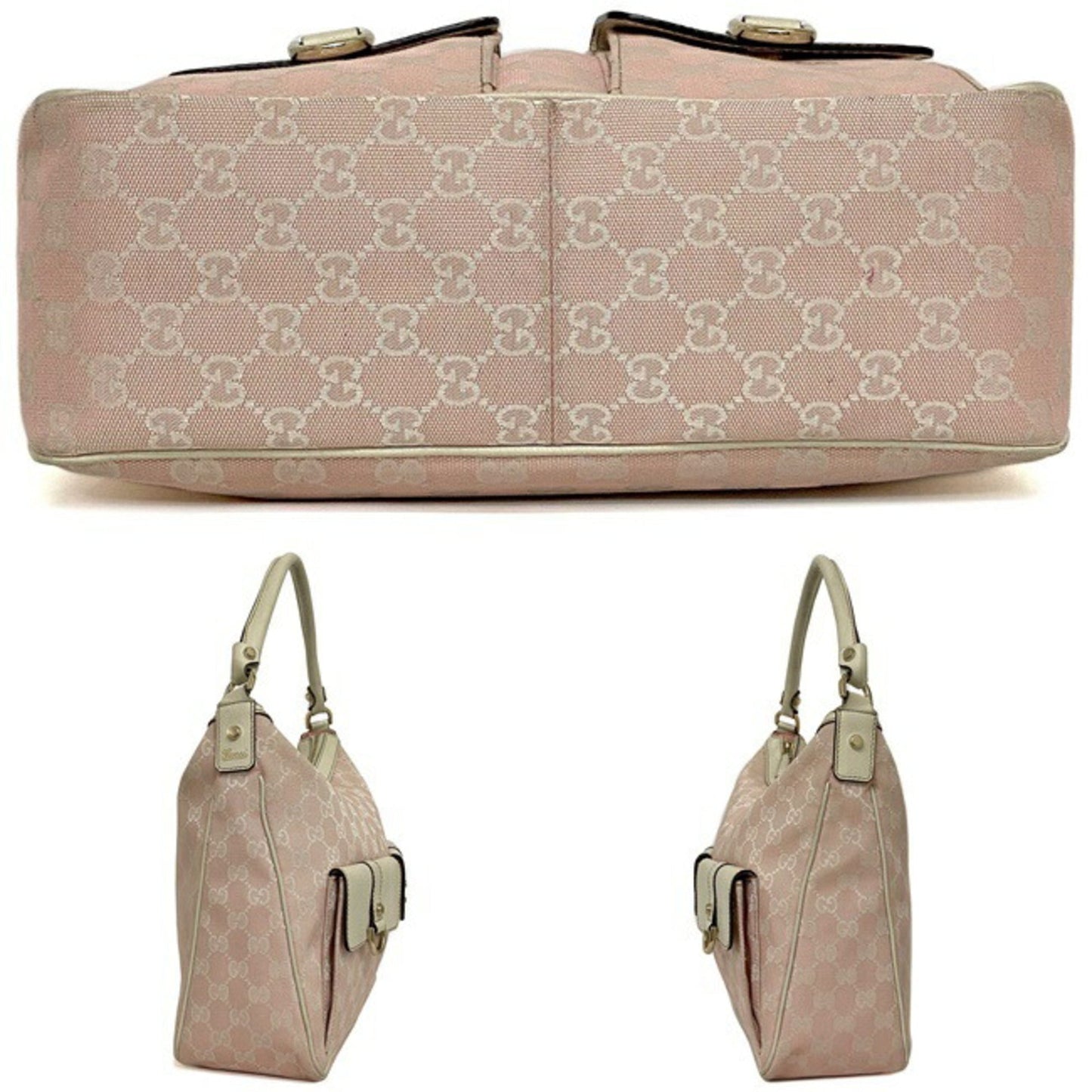Gucci Lou Leather Canvas Handbag
