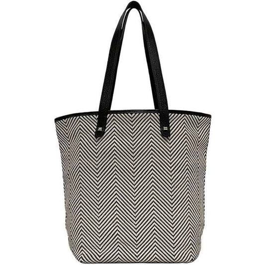 Hermes Brown White Polyester Leather Tote Bag ( )