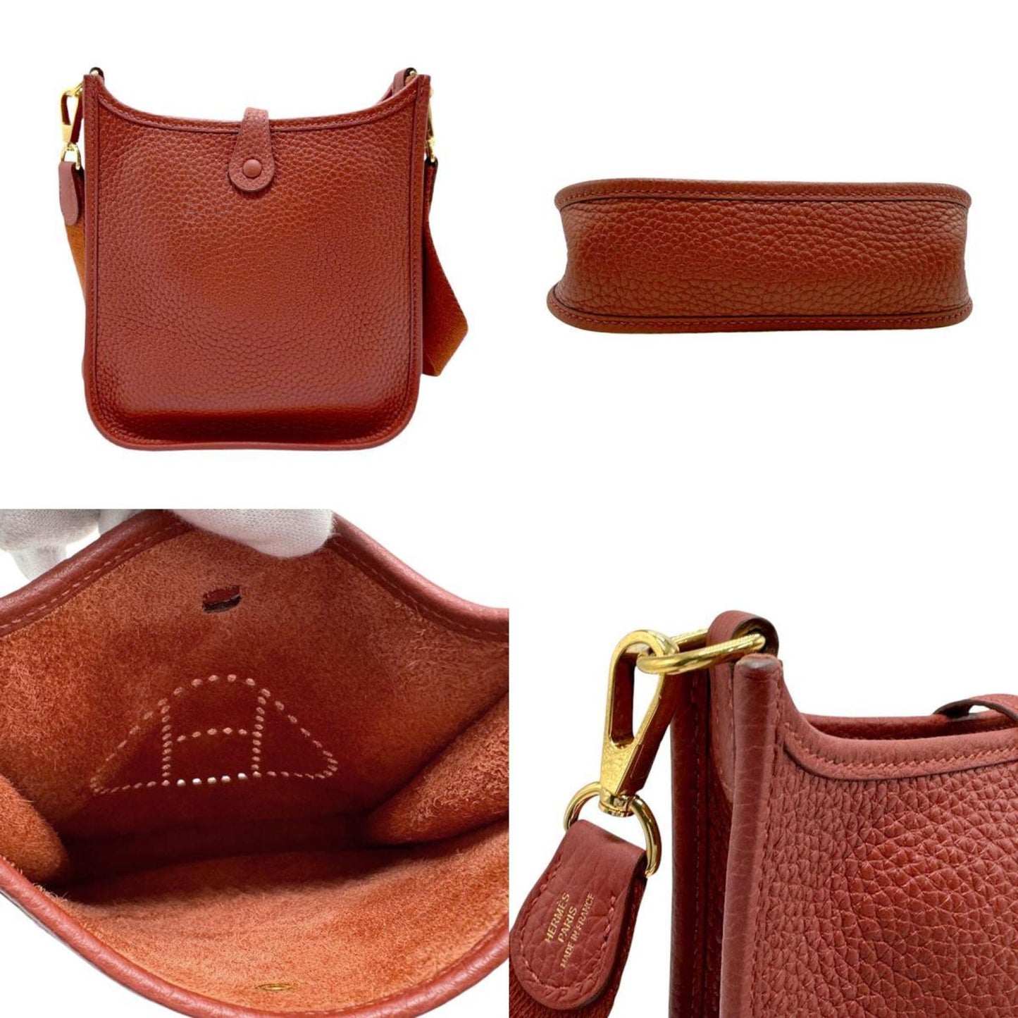 Hermes Gold Taurillon Clemence Leather Shoulder Bag ( )