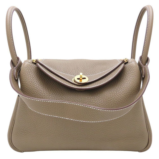 Hermes Etoupe Gray Taurillon Clemence Leather Handbag ( )