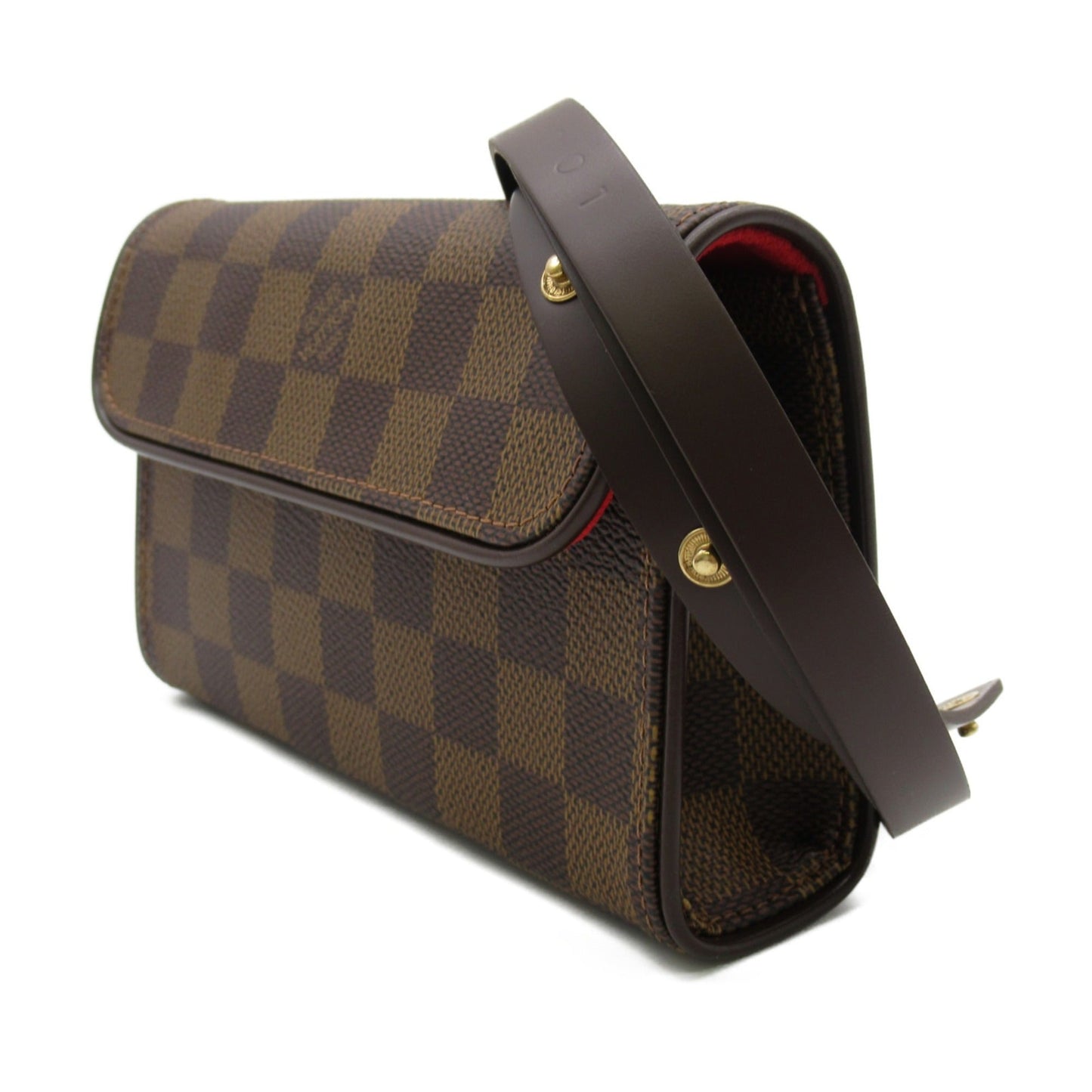 LOUIS VUITTON Pochette Florentine Brown Damier PVC coated canvas Clutch