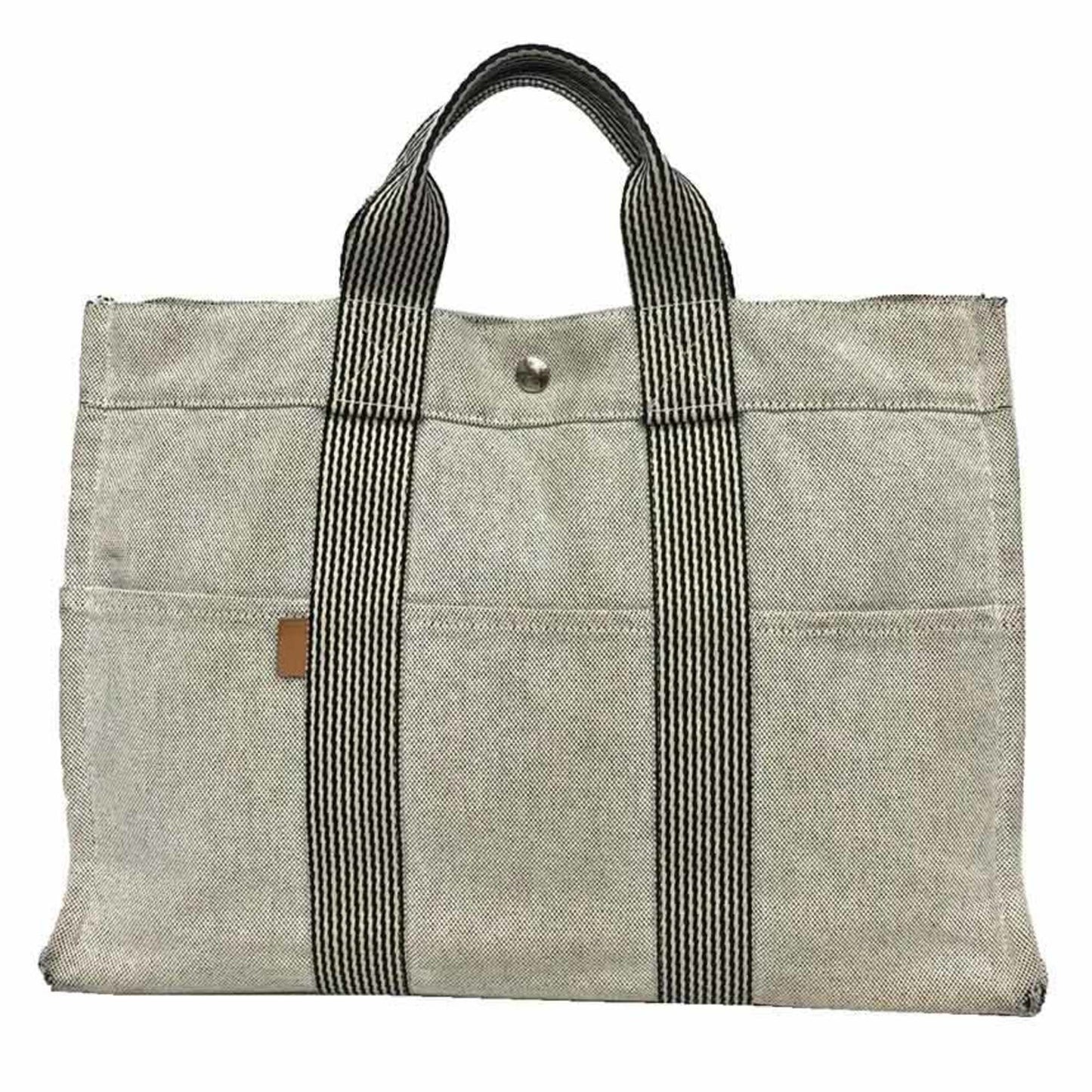 Hermes Gray Cotton Canvas Tote Bag ( )
