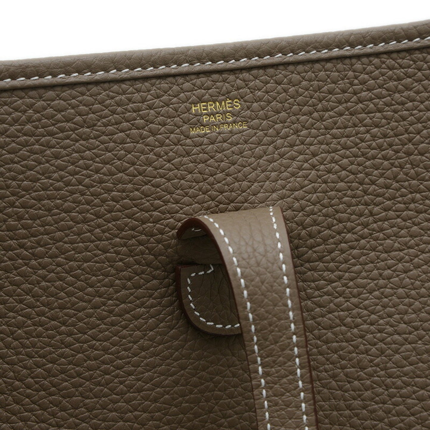 Hermes Etoupe Gray Taurillon Clemence Leather Shoulder Bag ( )