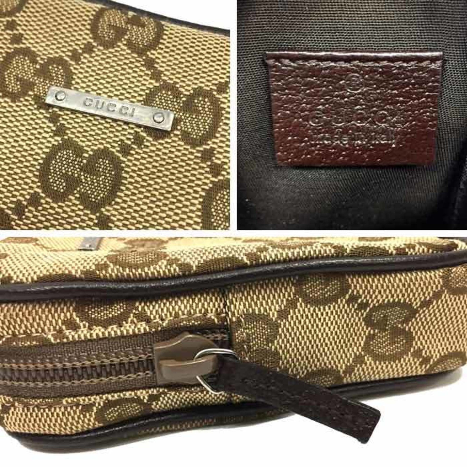 Gucci Beige Leather Canvas Clutch Style 1