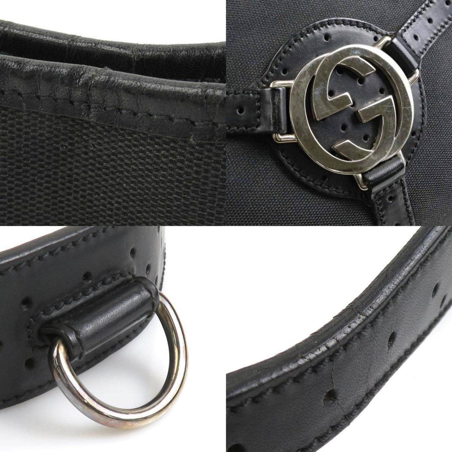 Gucci Leather Canvas Shoulder Bag