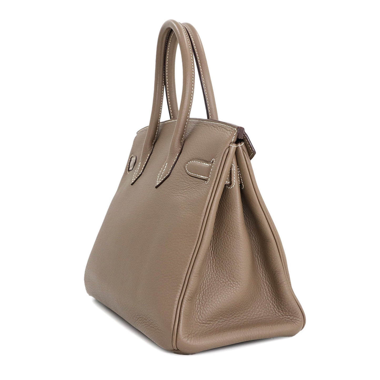 Hermes Etoupe Gray Taurillon Clemence Leather Handbag ( )