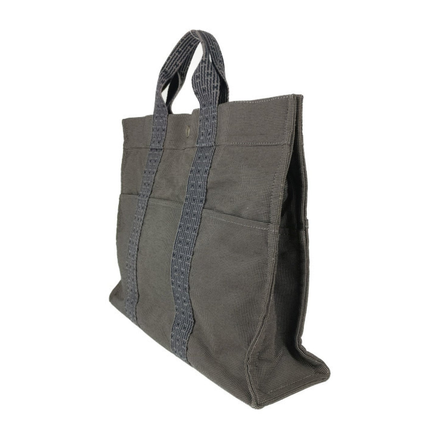 Hermes Gray Canvas Handbag Tote Bag ( )
