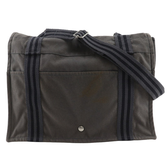 Hermes Fourre Tout Gray Cotton Canvas Shoulder Bag ( )
