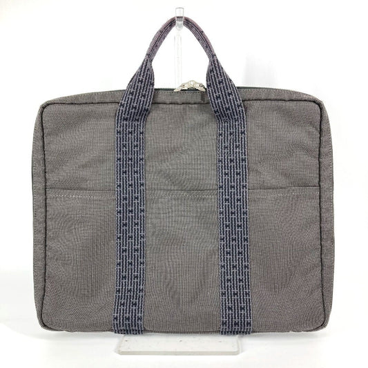 Hermes Gray Canvas Briefcase Handbag ( )