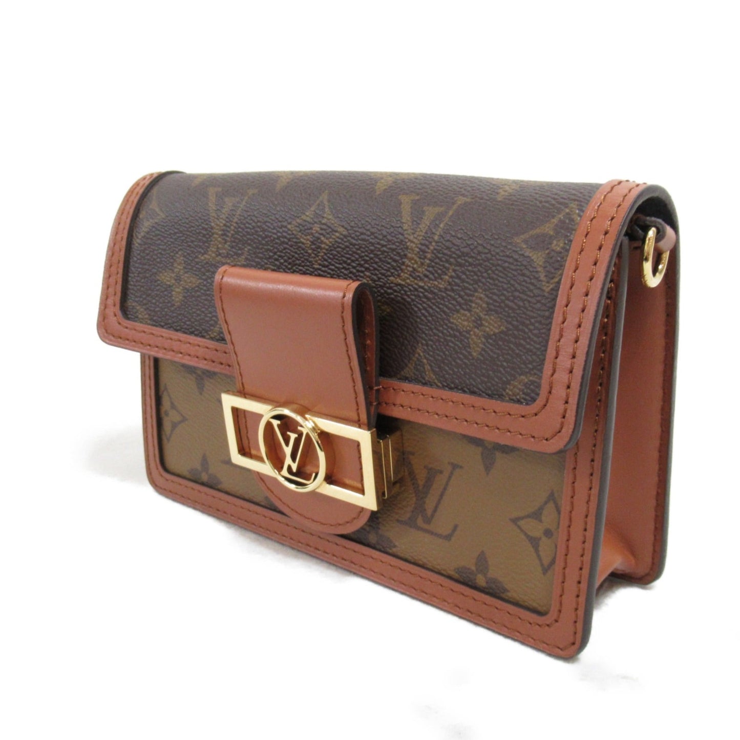 LOUIS VUITTON Portefeiulle Dauphine Shoulder Bag Brown Monogram Reverse PVC coated canvas