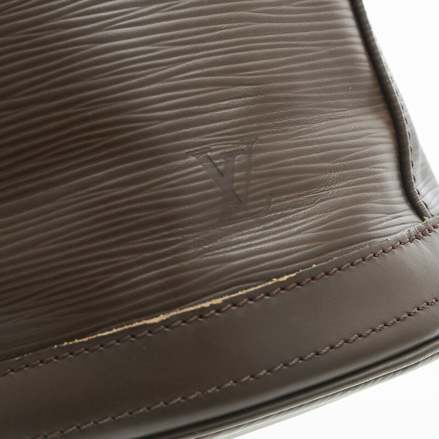 LOUIS VUITTON Epi Bucket PM Tote Bag with Pouch Mocha Brown