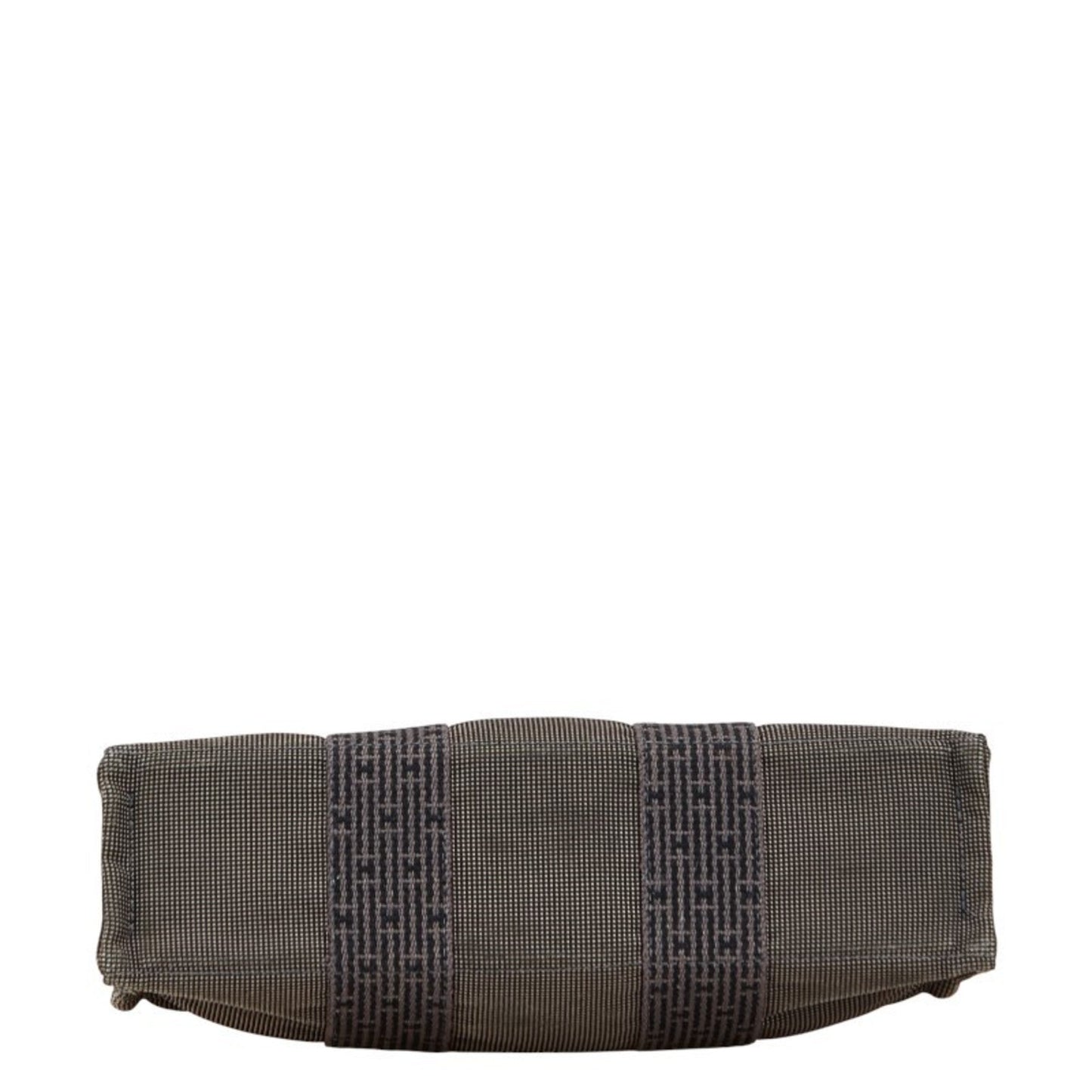 Hermes Her Line Black Gray Canvas Handbag Tote Bag ( )
