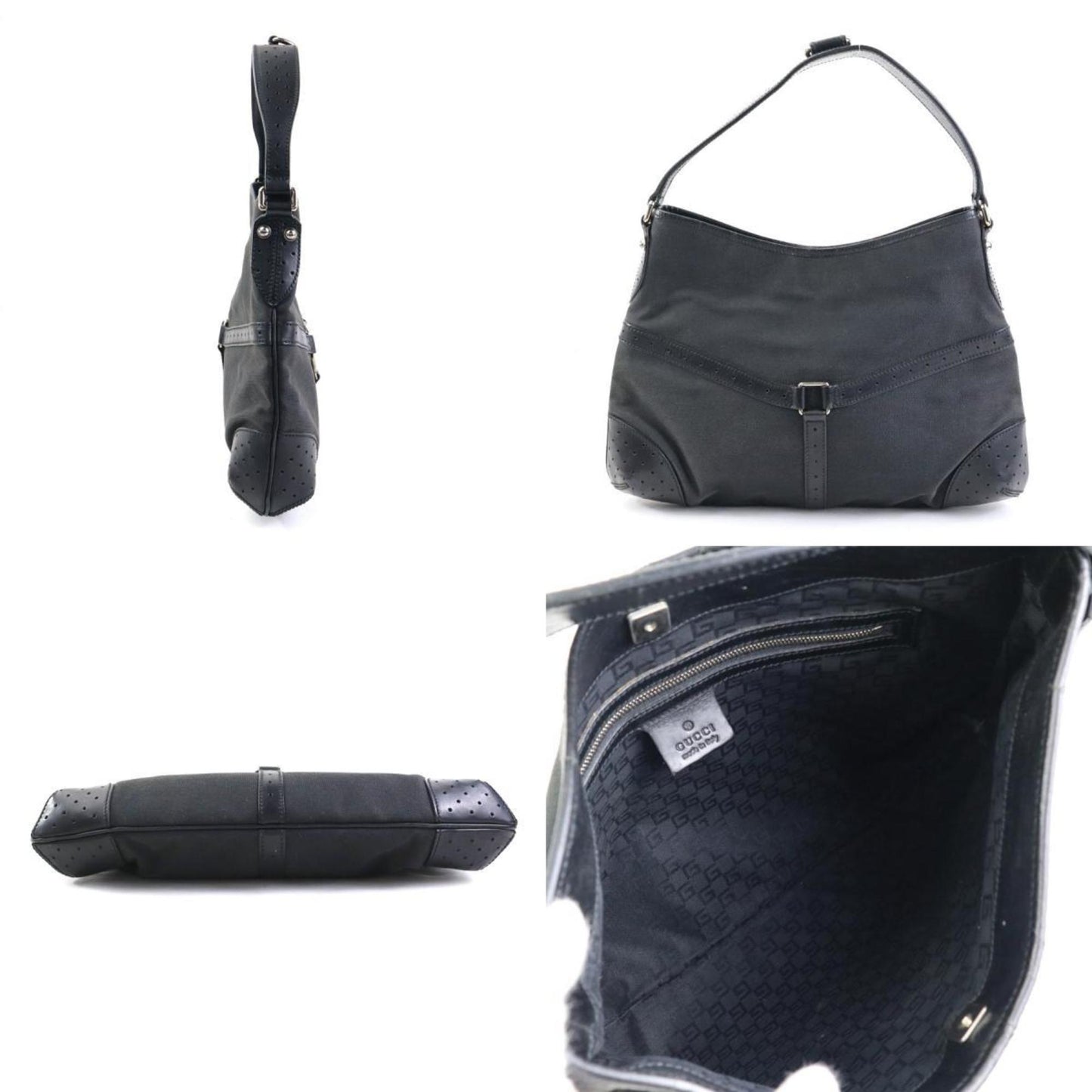 Gucci Leather Canvas Shoulder Bag