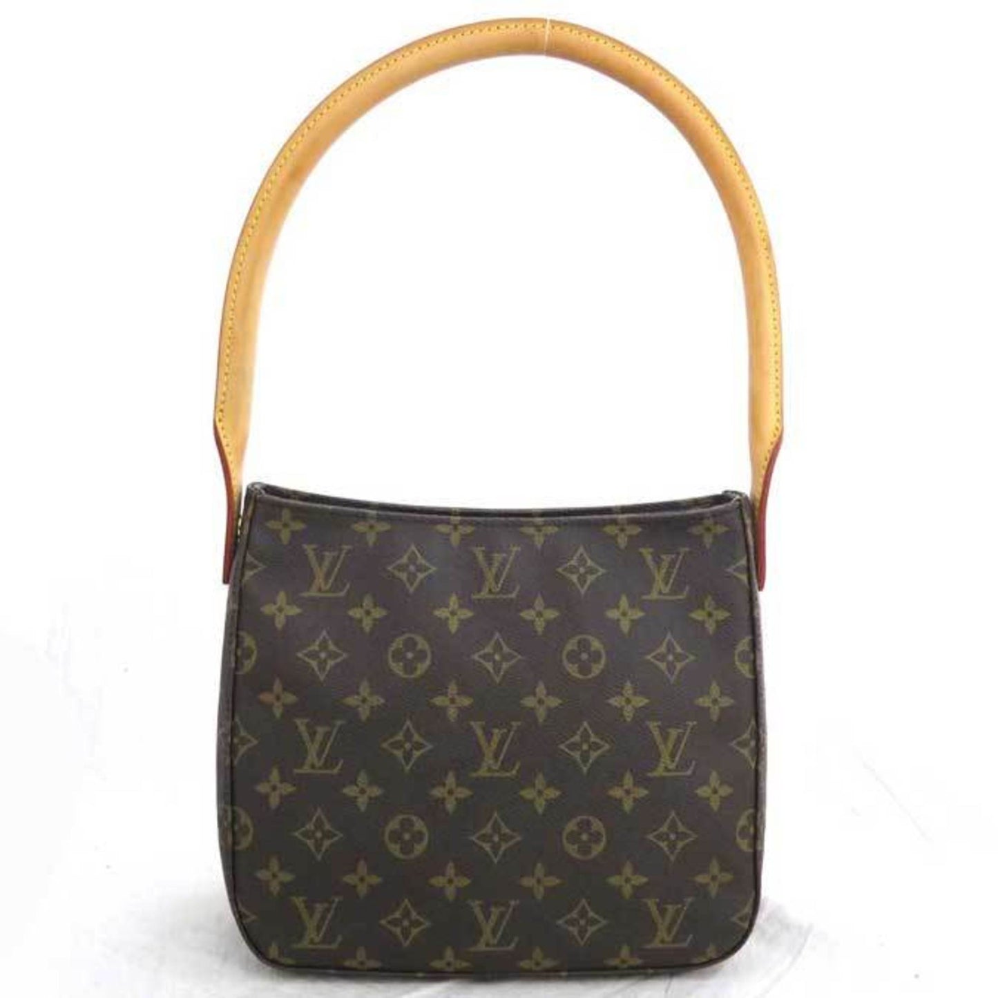 Louis Vuitton Bag Monogram Looping MM Black x Canvas Shoulder Handbag Ladies