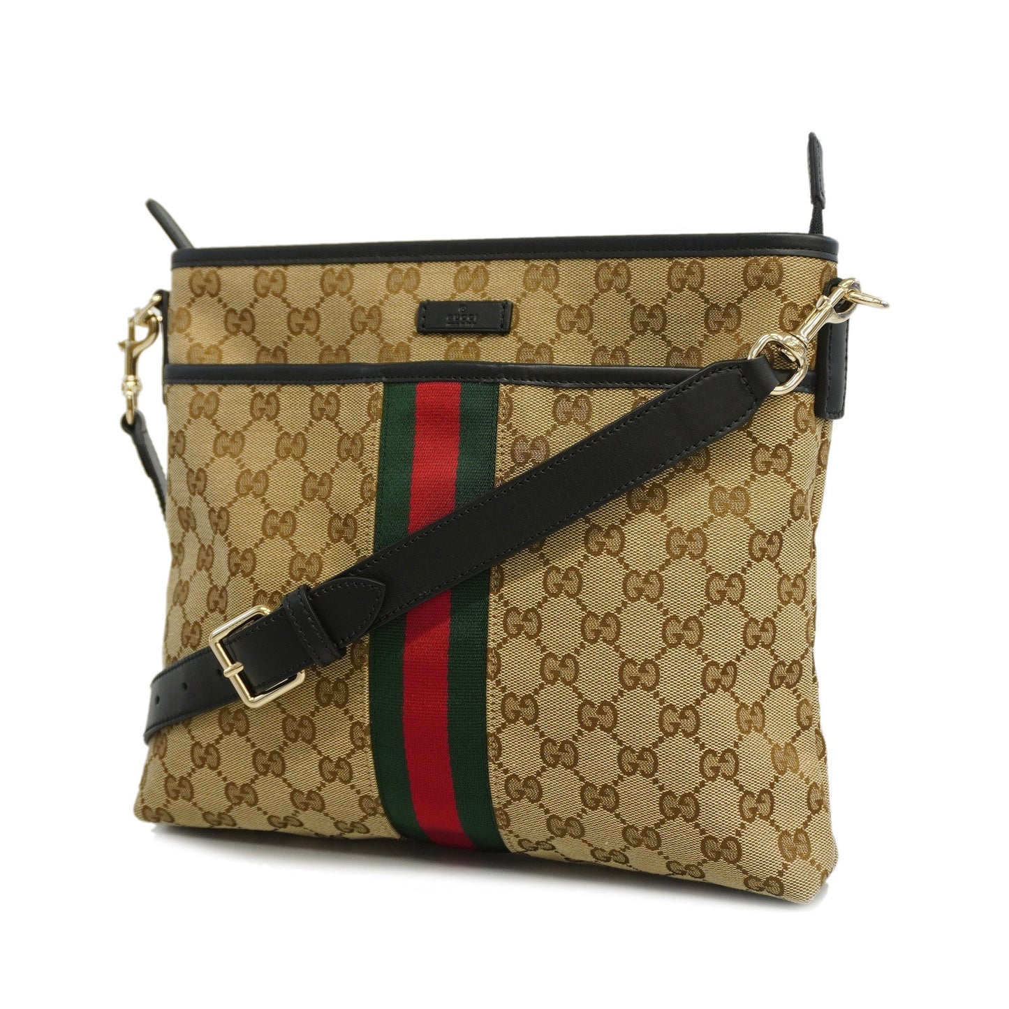 Gucci Leather Canvas Shoulder Bag