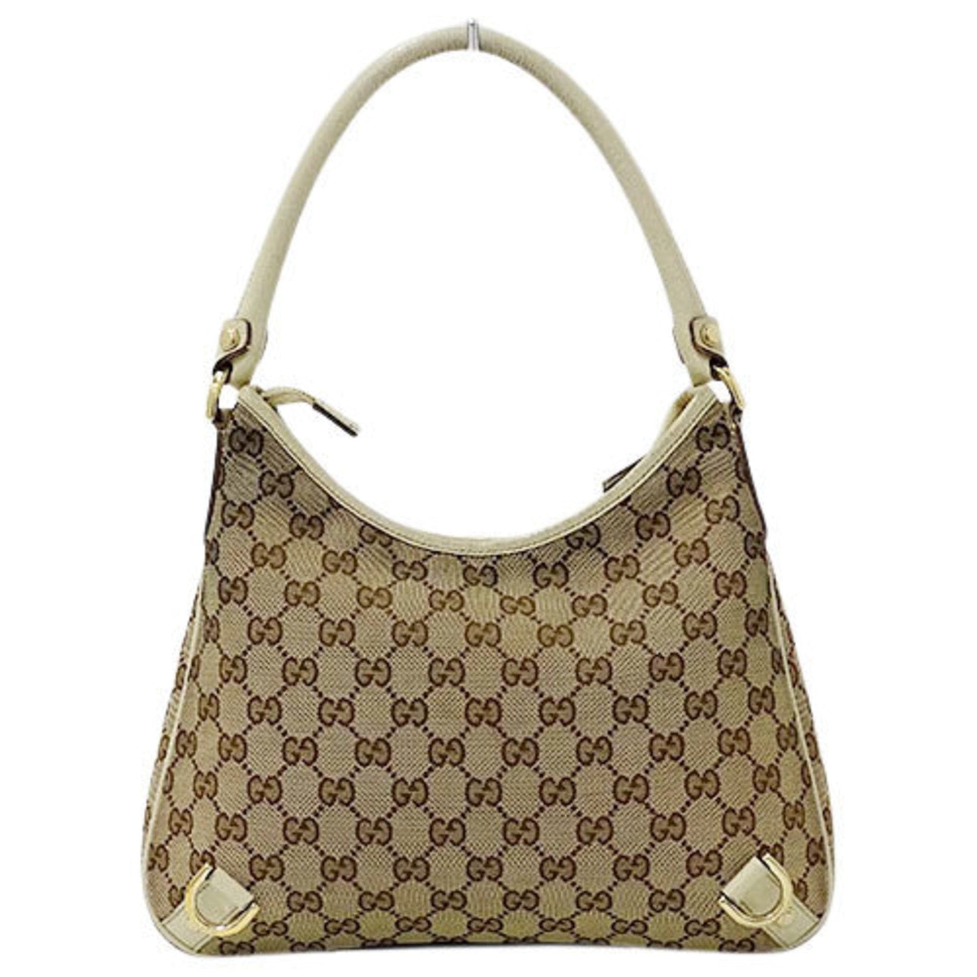 Gucci Lou Leather Canvas Shoulder Bag