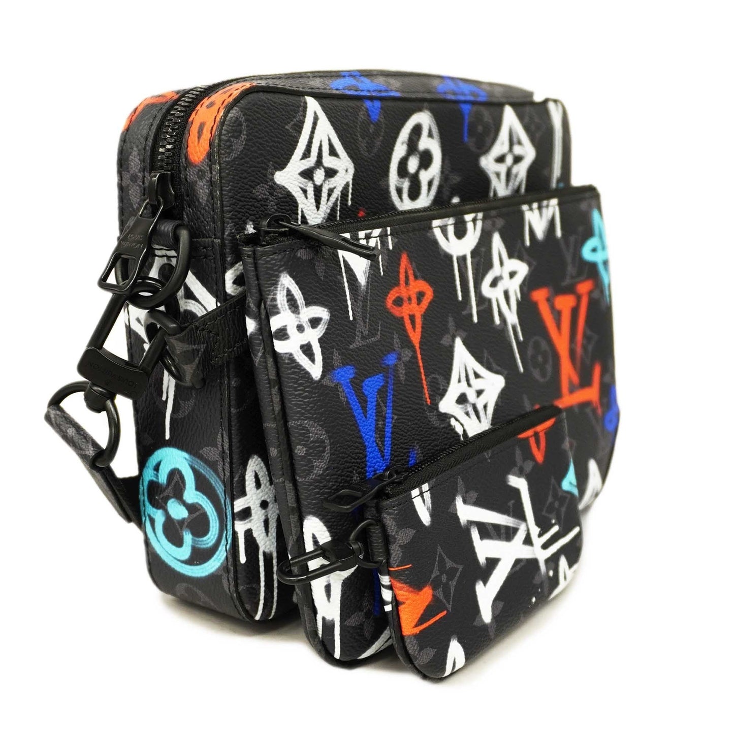 LOUIS VUITTONAuth Monogram Eclipse Trio Messenger Men's Shoulder Bag