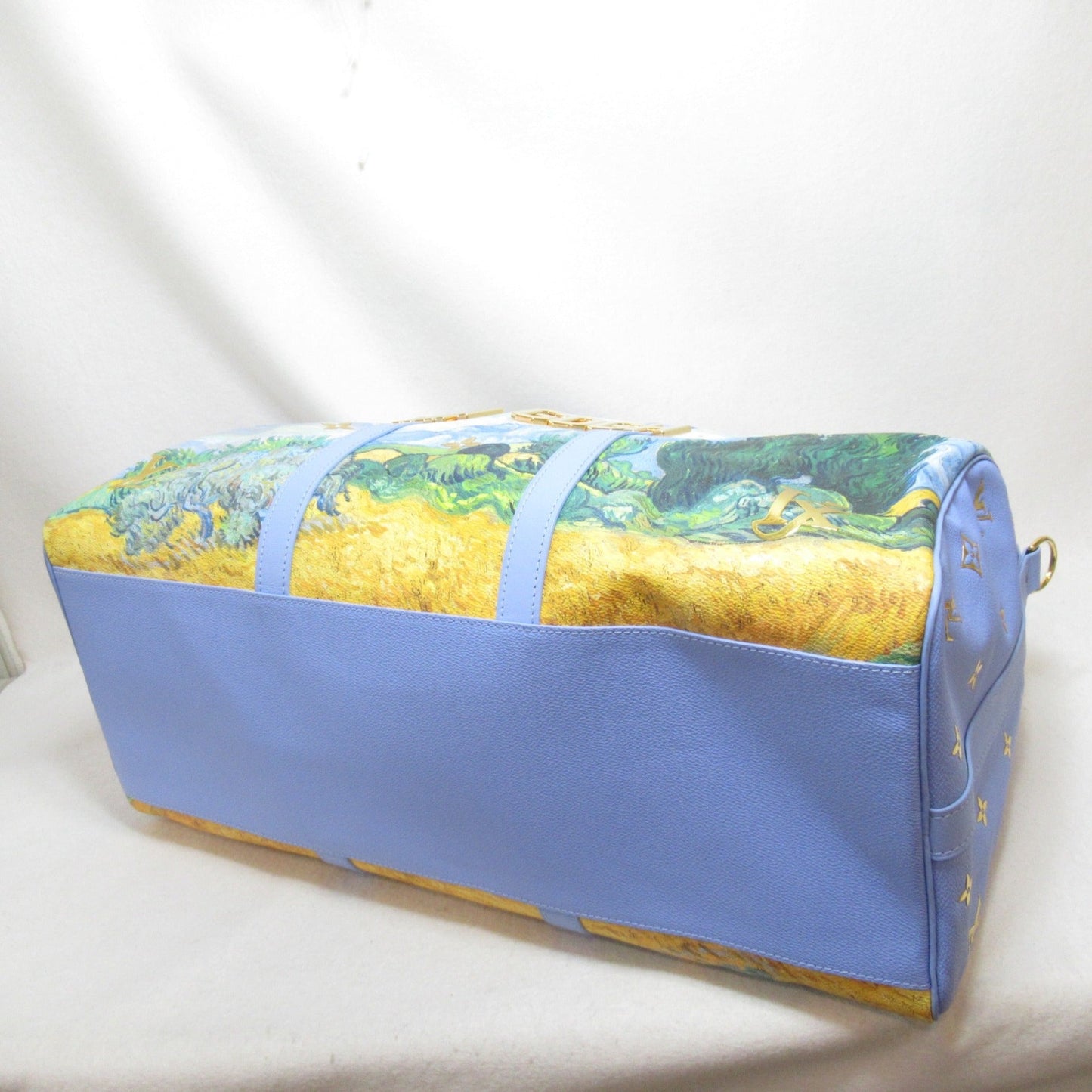 LOUIS VUITTON Van Gogh Keepall Bandouliere 50 Boston Bag Blue PVC coated canvas Masters collection
