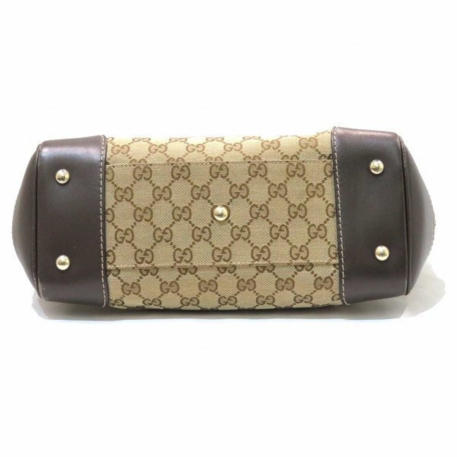 Gucci Leather Canvas Handbag