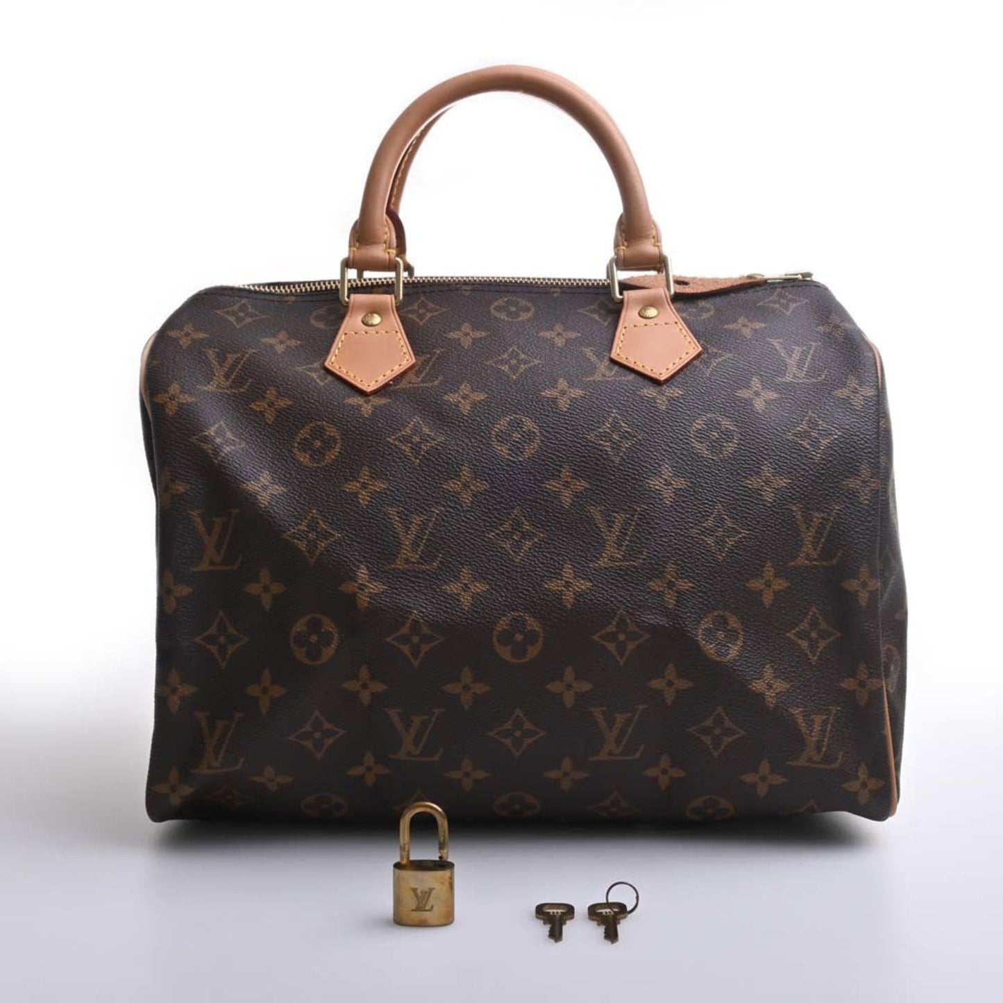 LOUIS VUITTON Monogram Handbag Boston Bag Brown Women's