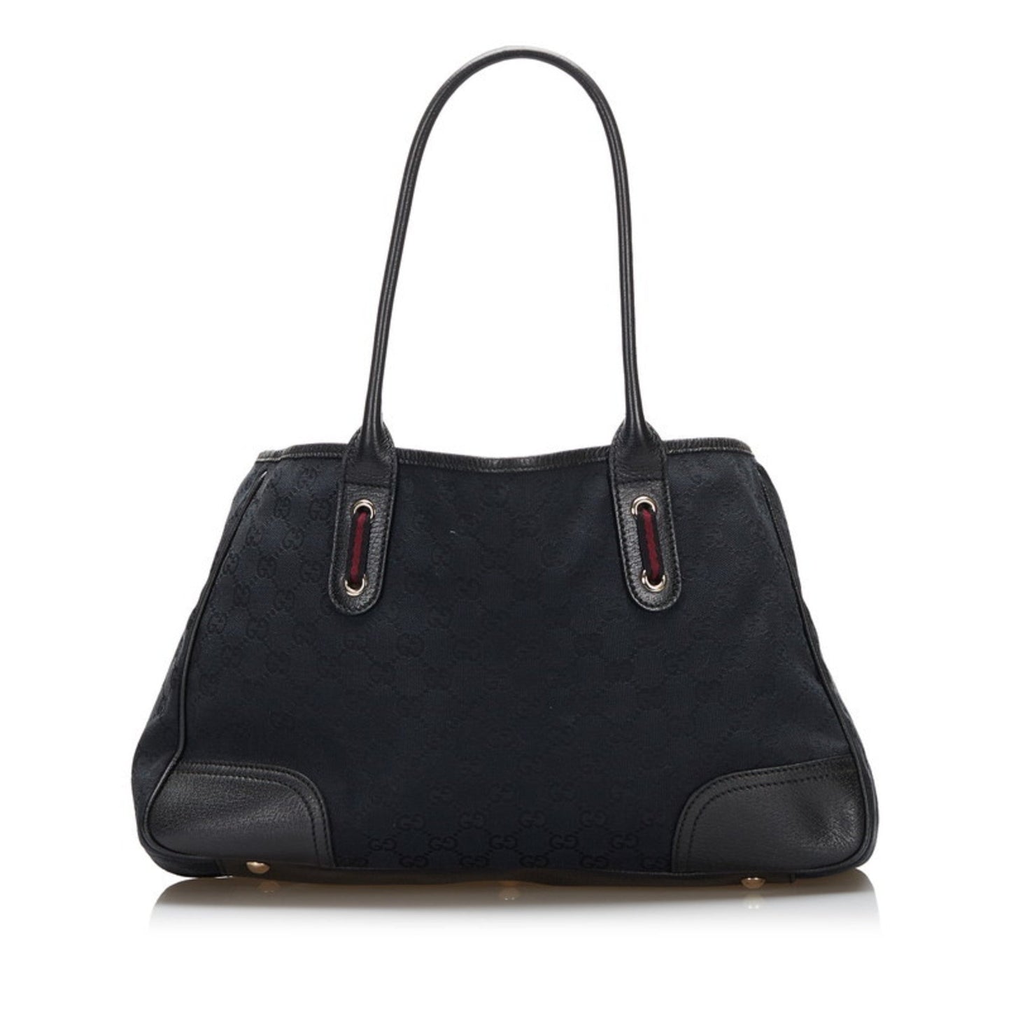 Gucci Black Leather Canvas Tote Style 37