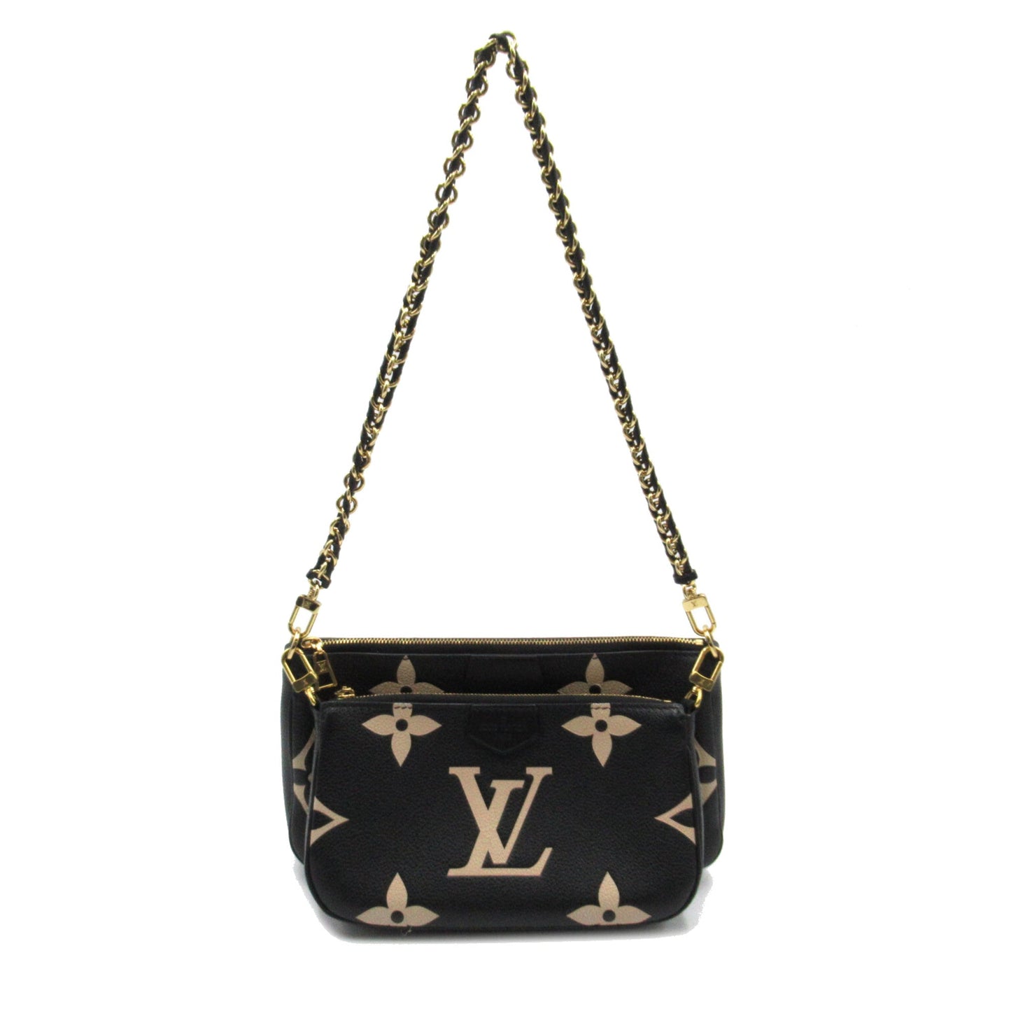 LOUIS VUITTON Multi Pochette Accessoires Black Monogram empreinte leather Clutch