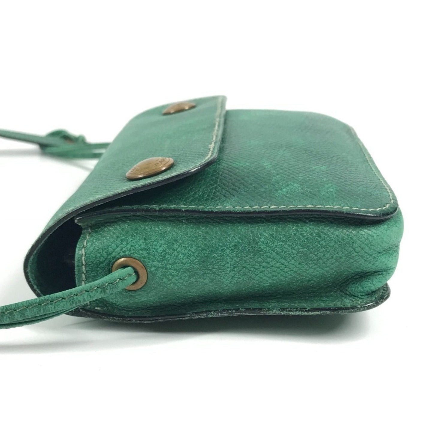 Hermes Green Leather Pochette Shoulder Bag ( )