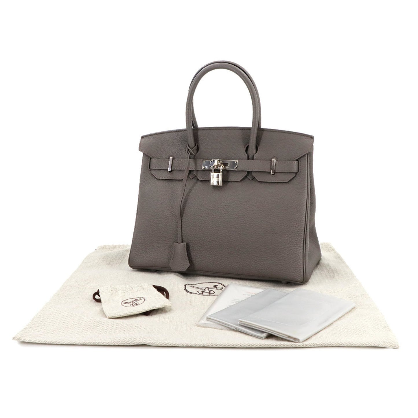 Hermes Etain Togo Leather Handbag ( )