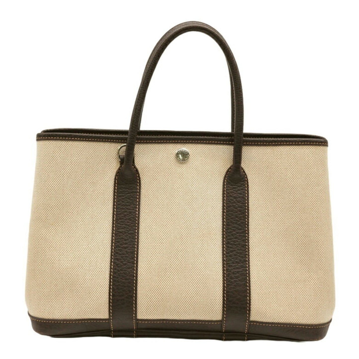 Hermes Garden Beige Brown Toile H Handbag ( )