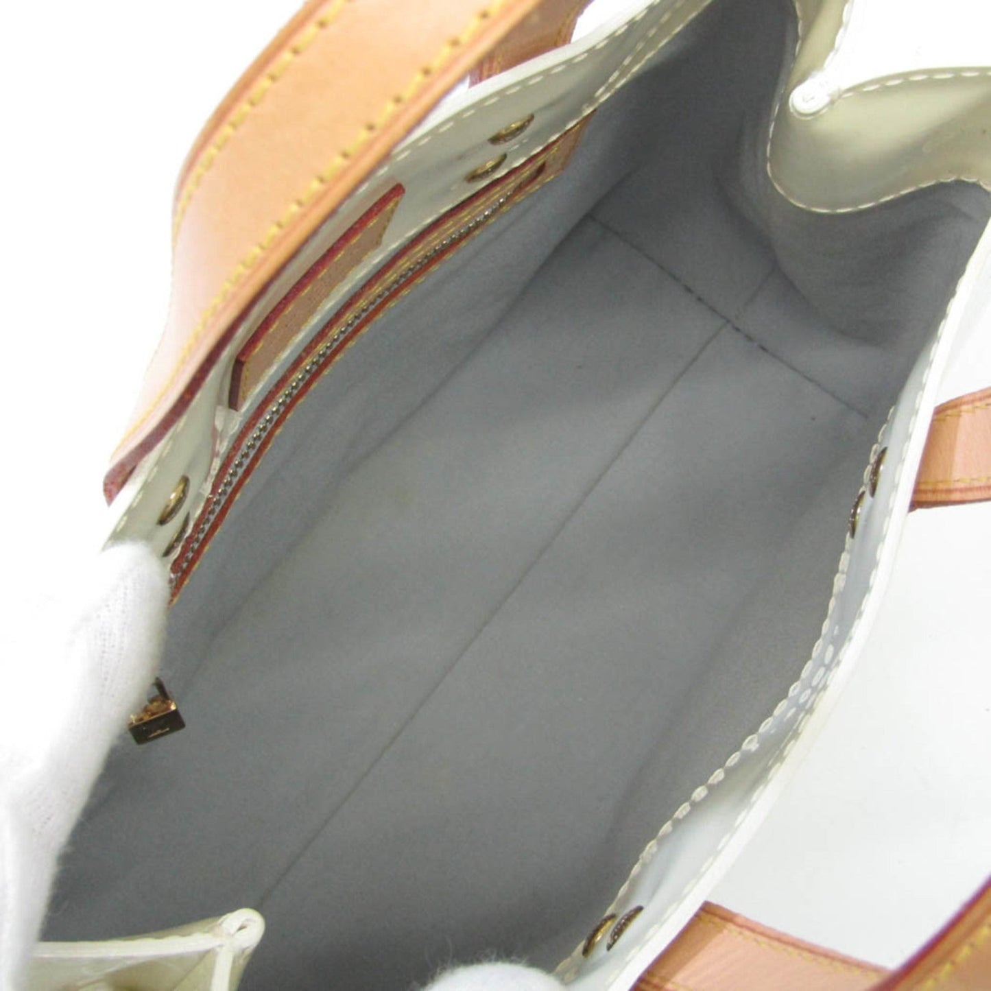 LOUIS VUITTON Monogram Vernis Reade PM Women's HandBag Pearl