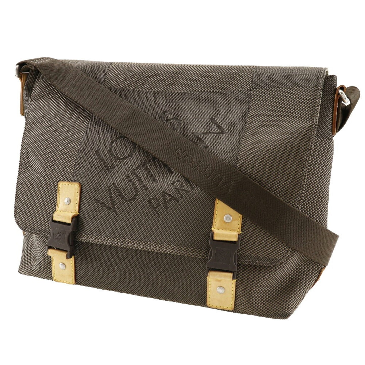 LOUIS VUITTON Roux Shoulder Bag Damier Jean Canvas Tail Made in Brown Crossbody 2way A4 Flap Men's