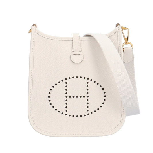 Hermes Evelyne White Leather Shoulder Bag ( )