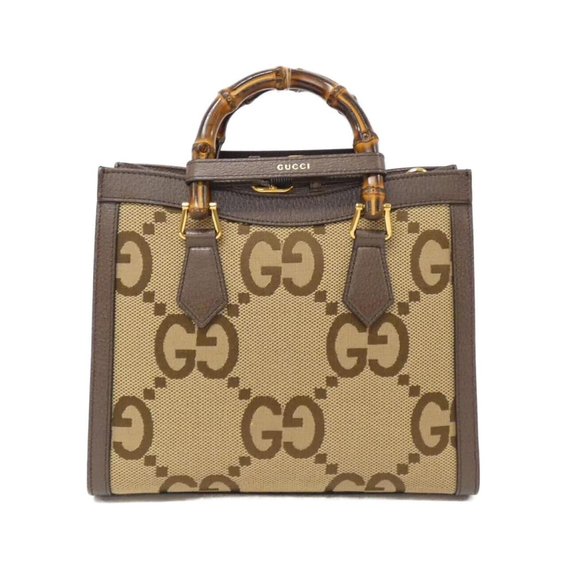 Gucci Leather Canvas Handbag