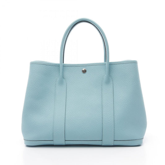 Hermes Garden Blue Vache Leather Tote Bag ( )