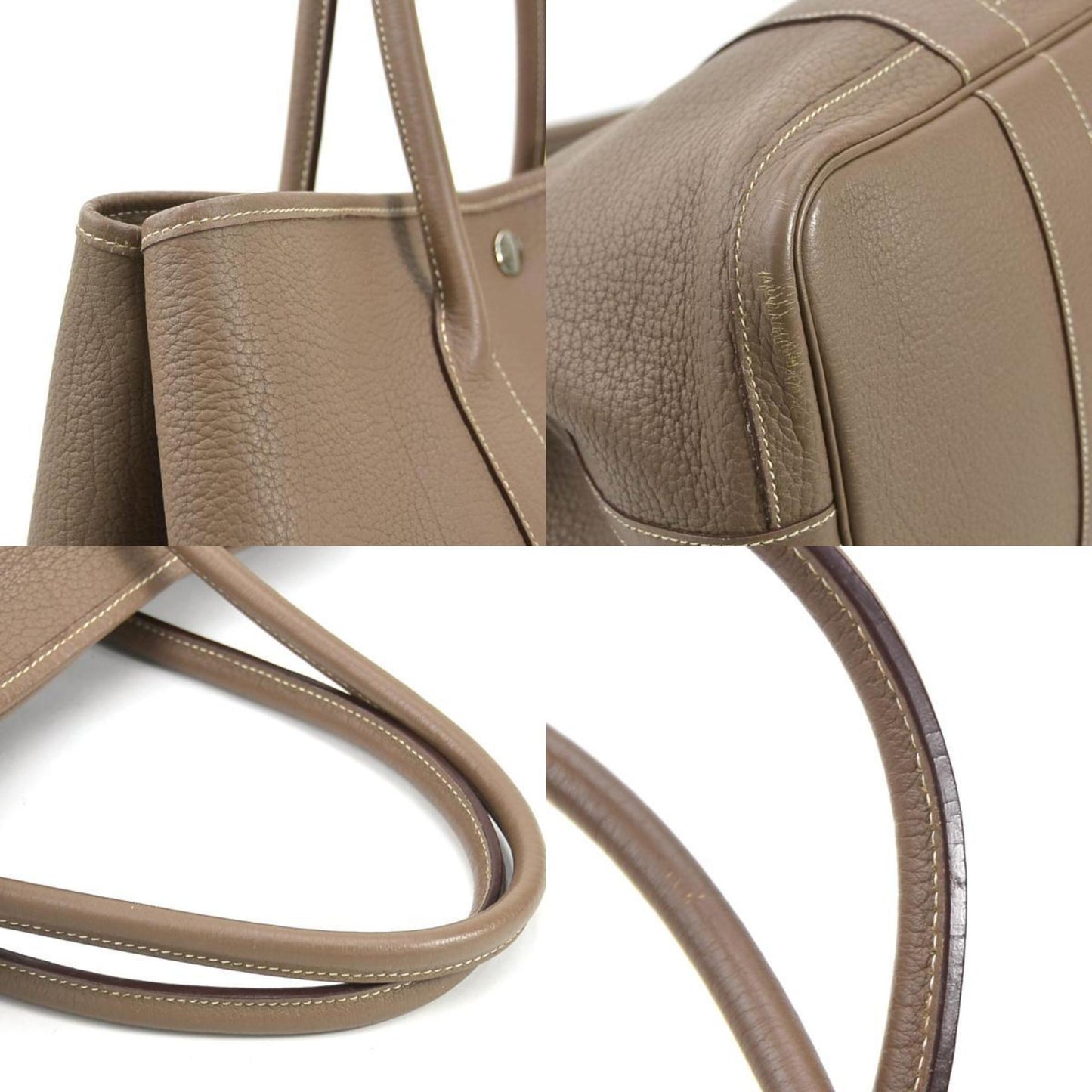 Hermes Etoupe Gray Leather Handbag Tote Bag ( )