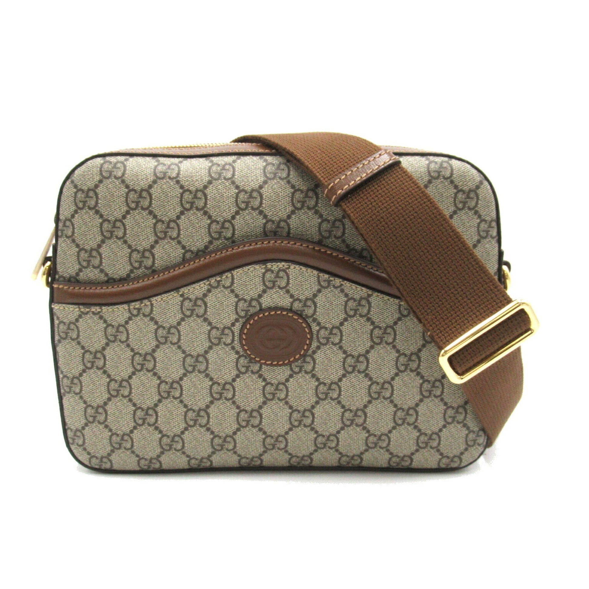 Gucci Leather Canvas Shoulder Bag