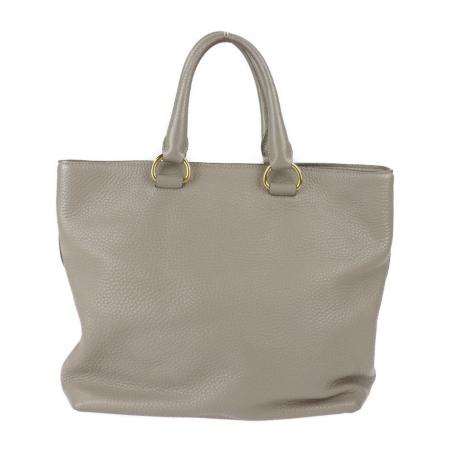 Prada Tote Bag Leather POMICE Graige Series Etoupe Gold Hardware 2WAY Shoulder HandBag