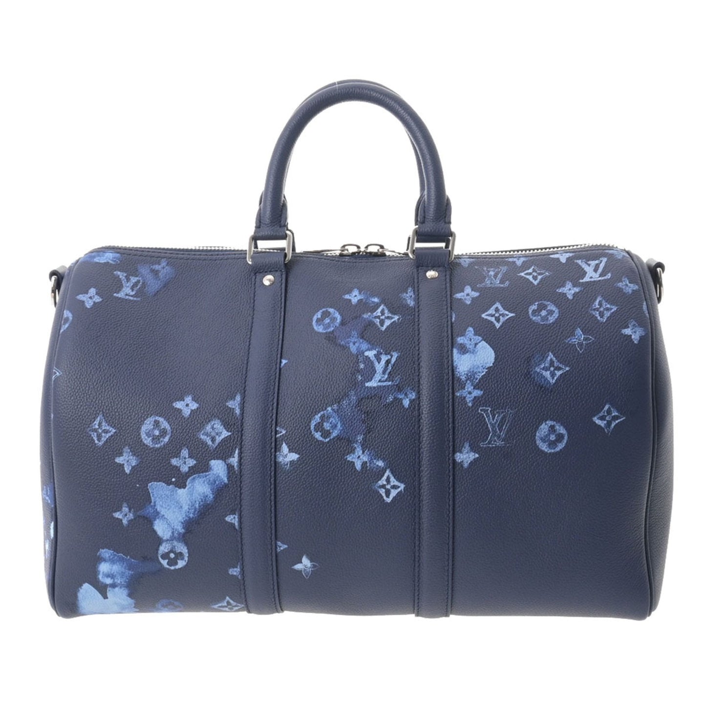 LOUIS VUITTON Water Color Keepall Bandouliere 40 Navy Men's Monogram Canvas Boston Bag